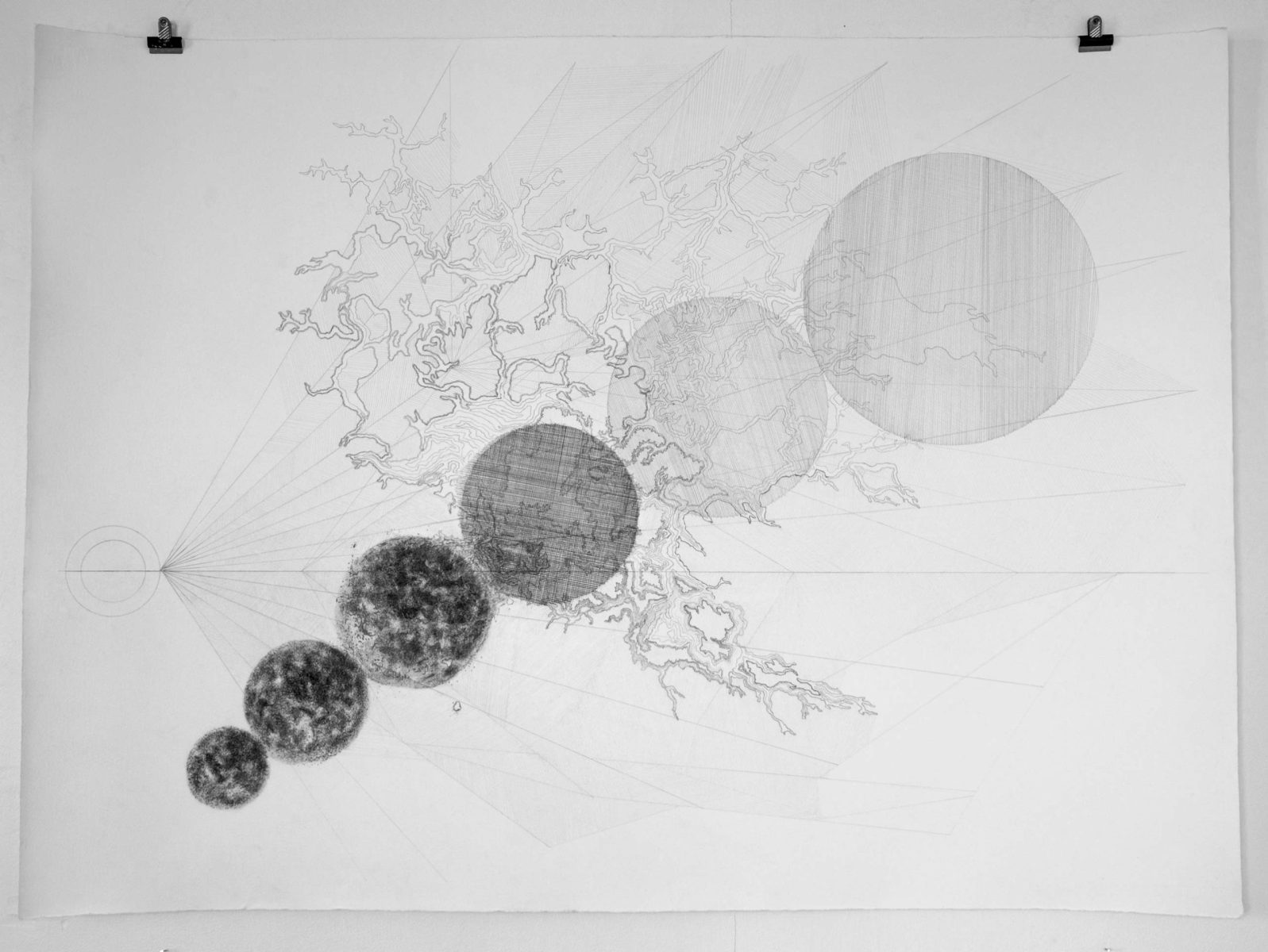 Karta, teckning med blyerts.Map, drawing with pencil. Size: 106x74 cm. 2021 © Annelie Wallin
